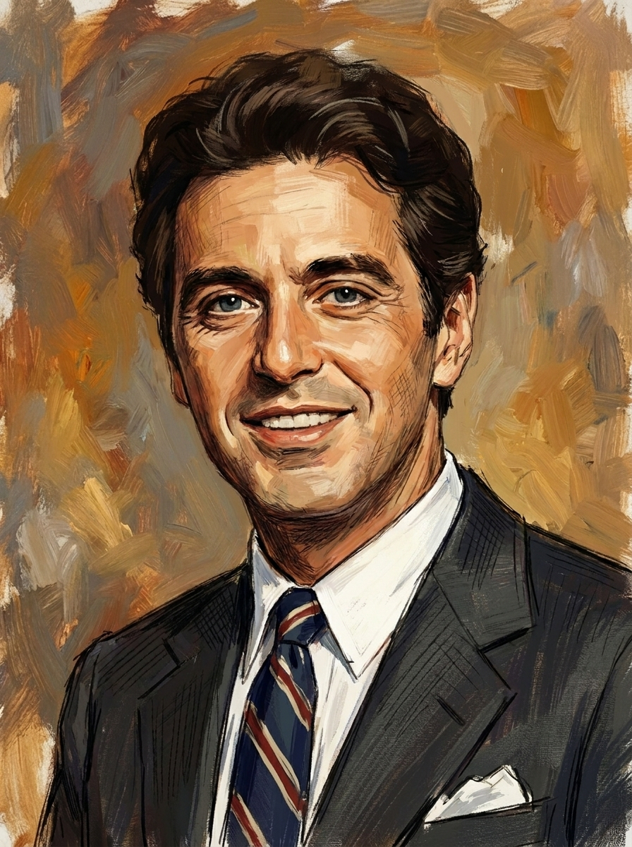After painted digital portrait one