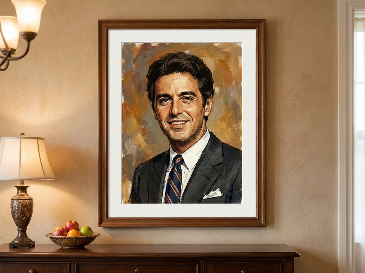 Framed custom painted portrait example