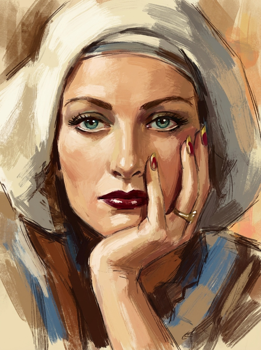 Single person painted portrait sample